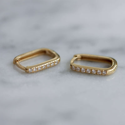 עגילי מישל יהלומים לבנים זהב 14K Earrings 