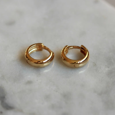 עגילי חישוק קלי עבים זהב 14K Earrings 14K צהוב