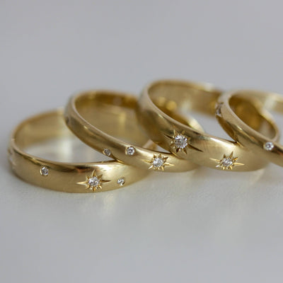 טבעת גלקסיה דקה זהב 14K Rings 