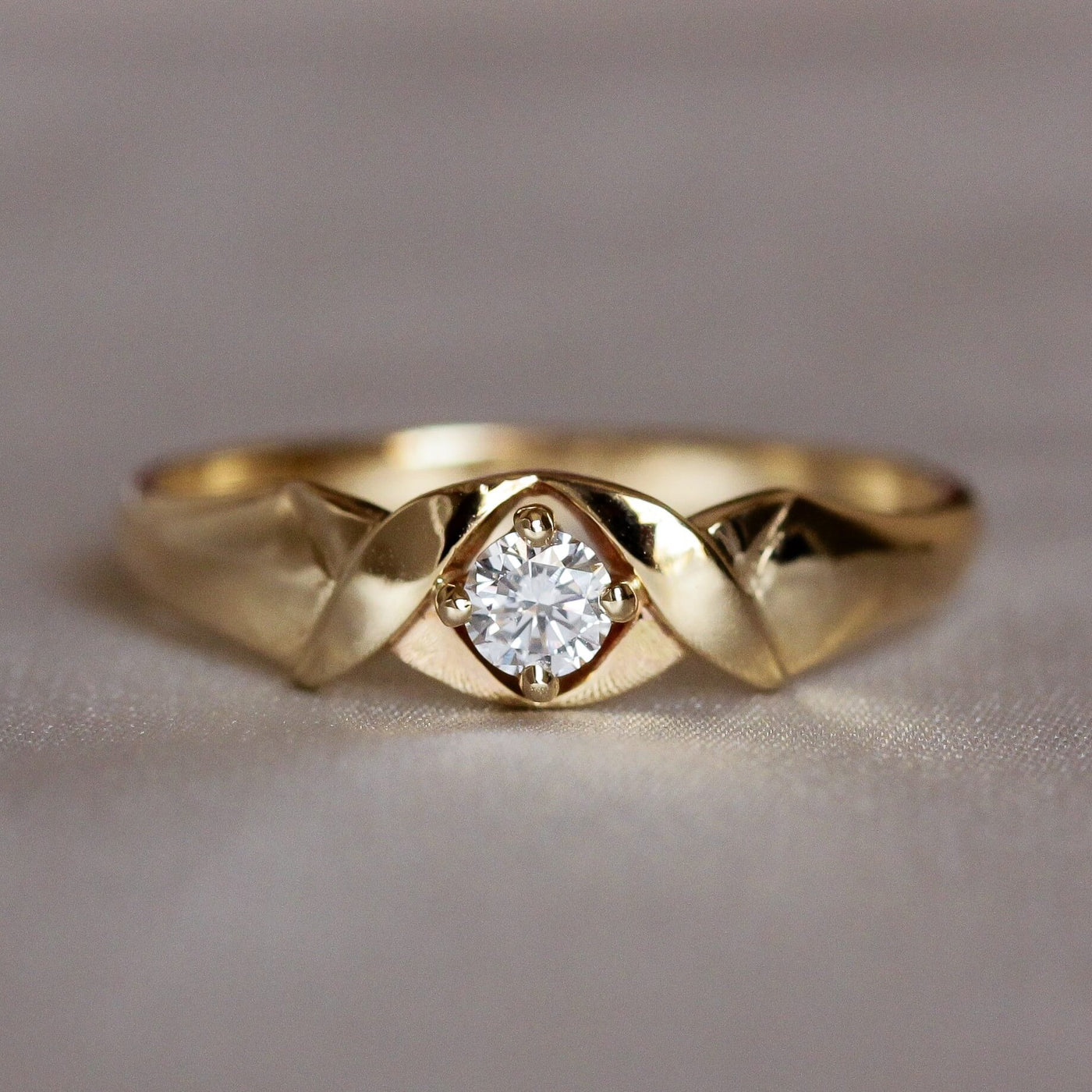 טבעת אייבי יהלום זהב 14K Rings 14K צהוב