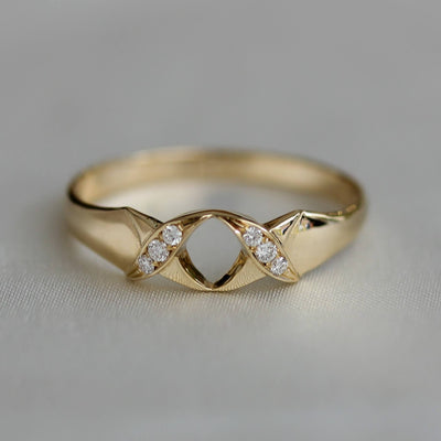 טבעת אייבי משובצת יהלומים זהב 14K Rings 