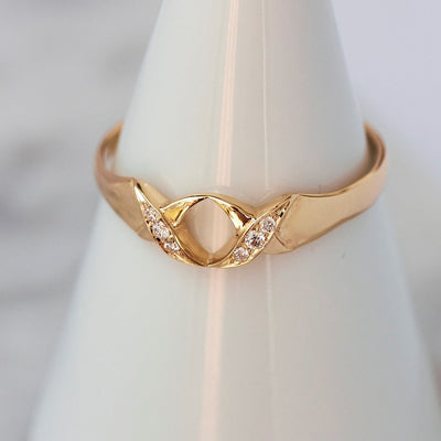 טבעת אייבי משובצת יהלומים זהב 14K Rings 