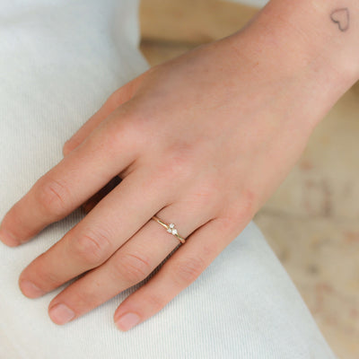טבעת אריס יהלומים לבנים זהב 14K Rings 