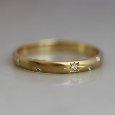 טבעת גלקסיה דקה זהב 14K Rings 14K ורוד