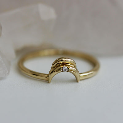 טבעת דאבל לונה זהב 14K Rings 