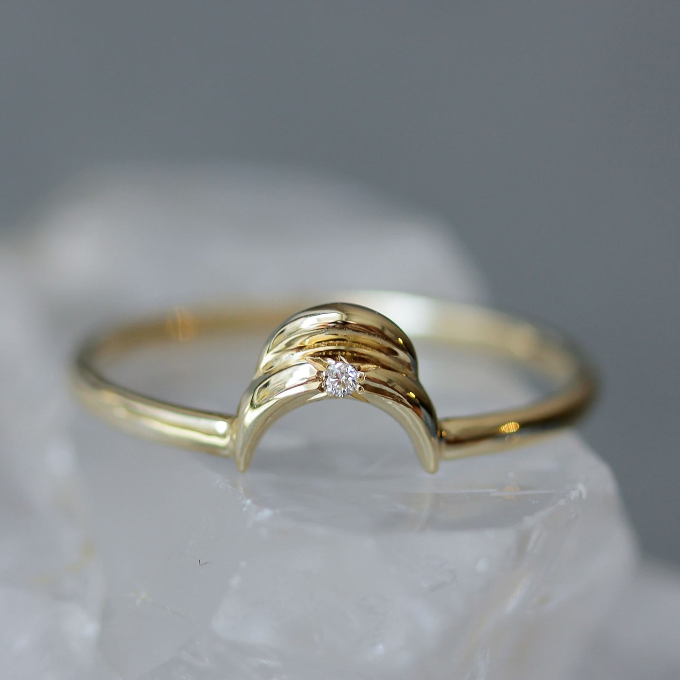 טבעת דאבל לונה זהב 14K Rings 14K צהוב