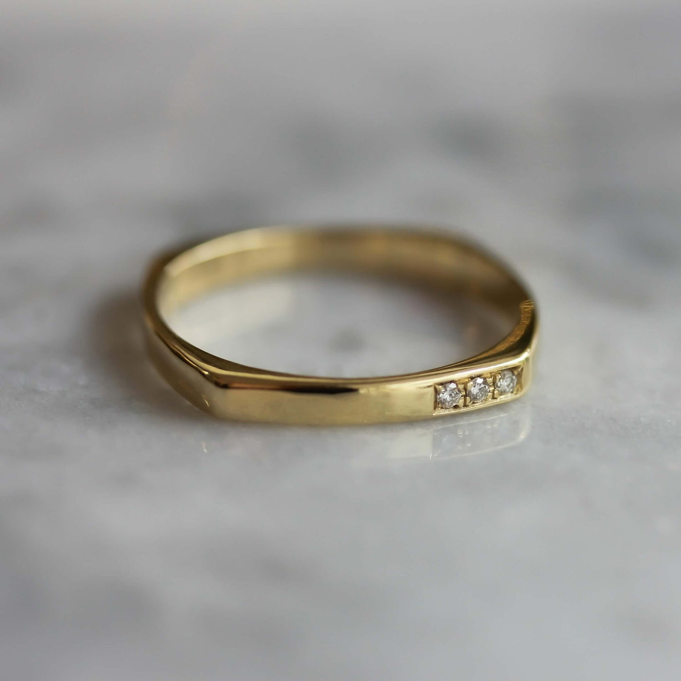 טבעת דילן משובצת זהב 14K Rings 14K צהוב