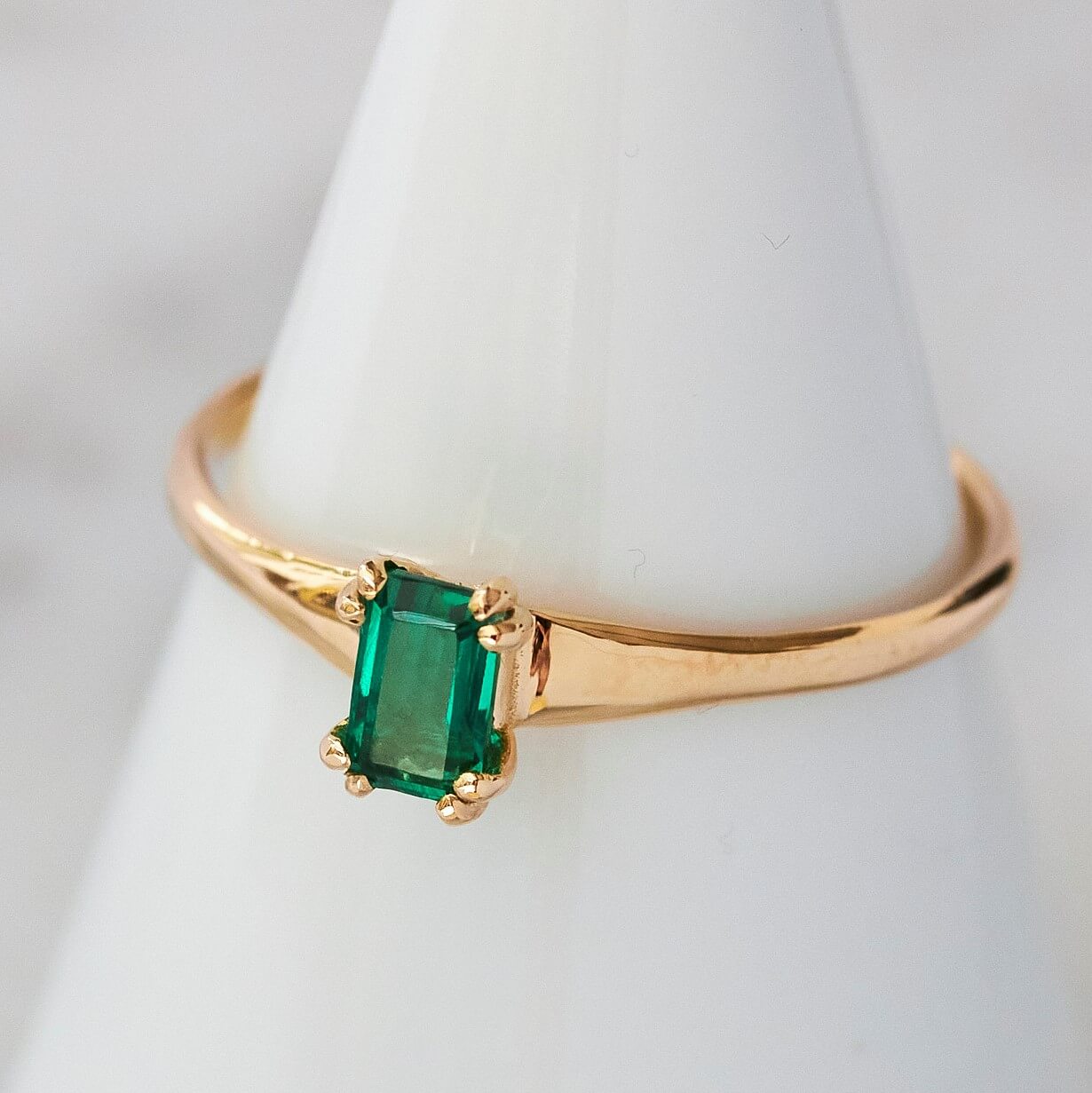 טבעת ורונה אמרלד זהב 14K Rings 14K צהוב