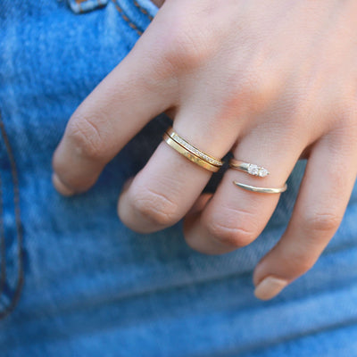 טבעת מישל יהלומים לבנים זהב 14K Rings 