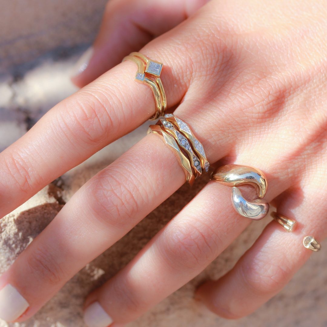 טבעת עפיפונים זהב ויהלומי קוניאק Rings 