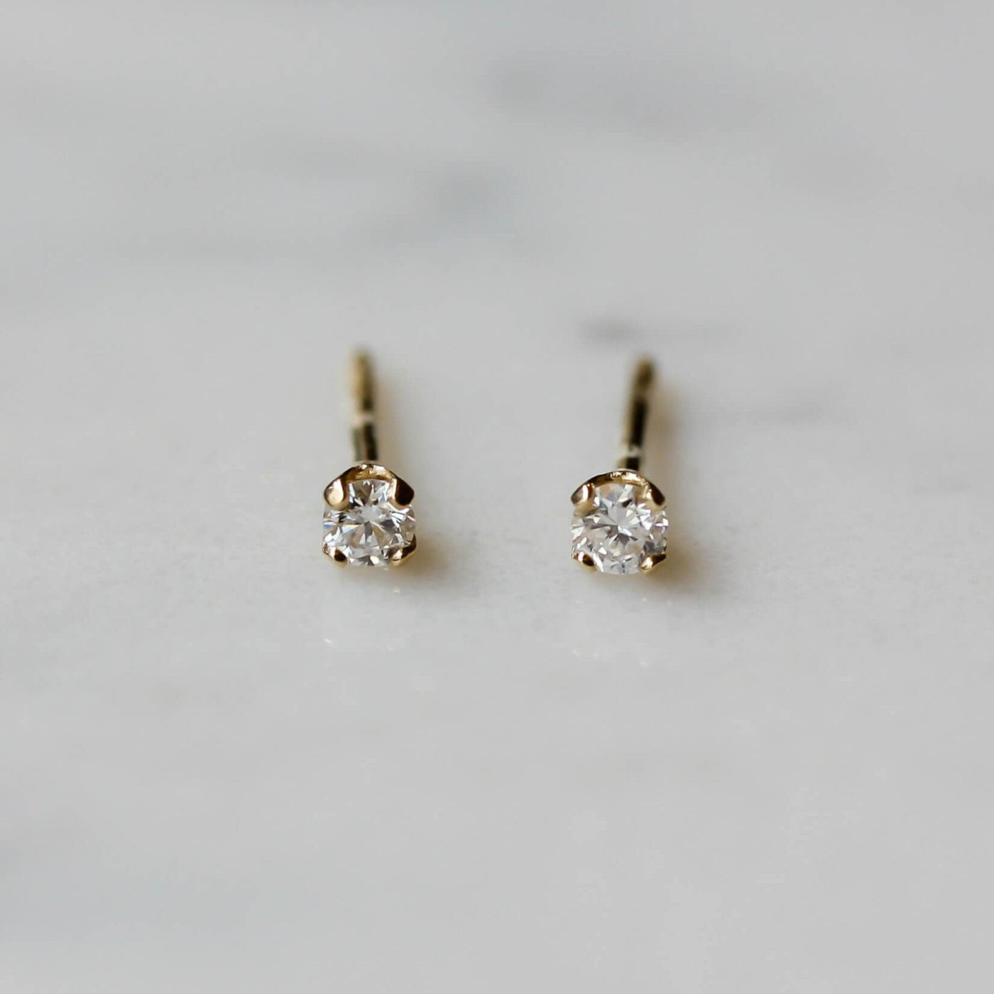עגילי טיפאני קטנים יהלומים לבנים זהב 14K Earrings 