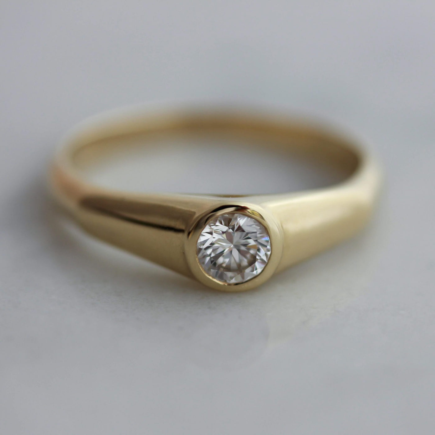 טבעת ליה גדולה זהב ויהלום Rings 14K צהוב