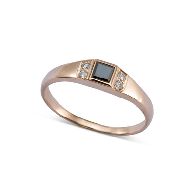 טבעת ליז יהלום שחור זהב 14K Rings 
