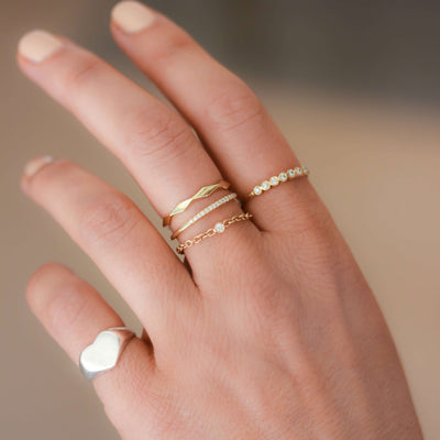 טבעת מליבו יהלום לבן זהב 14K Rings 