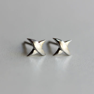 עגילי אייבי קטנים זהב 14K Earrings 14K לבן