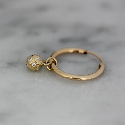 עגילי חישוק טלוס יהלומים לבנים זהב 14K Earrings 