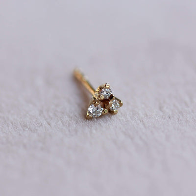 עגילי אריס טייני יהלומים לבנים זהב 14K Earrings 