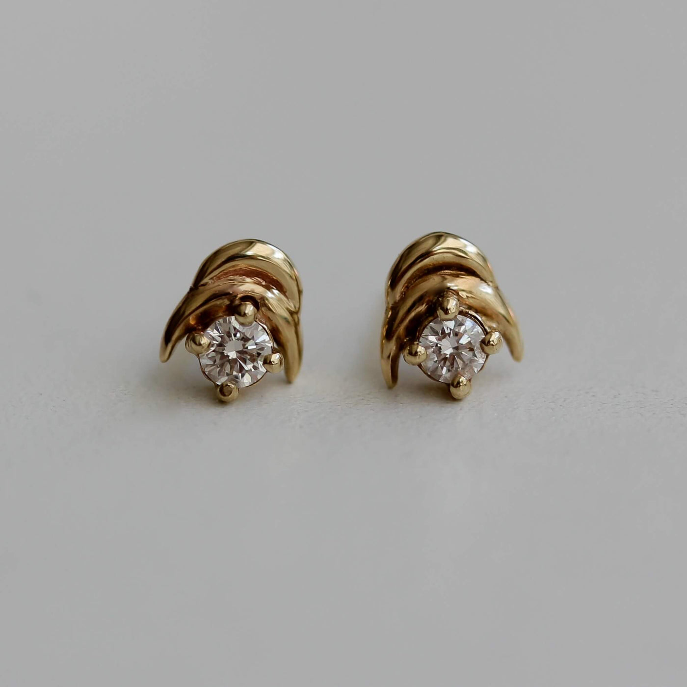 עגילי פולמון יהלומים לבנים זהב 14K Earrings 14K לבן