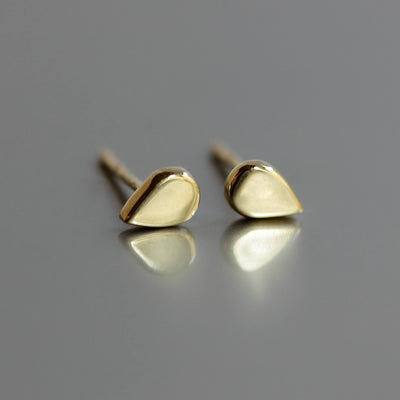 עגילי אלזה חלק זהב 14K Earrings 14K צהוב