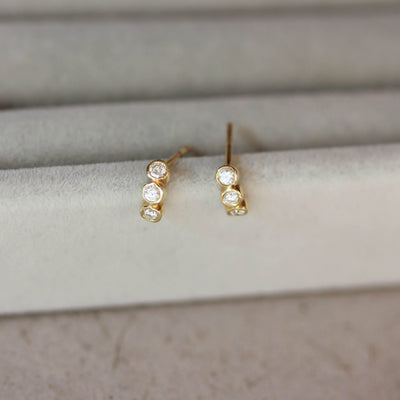 עגילי גאיה יהלומים לבנים זהב 14K Earrings 14K לבן