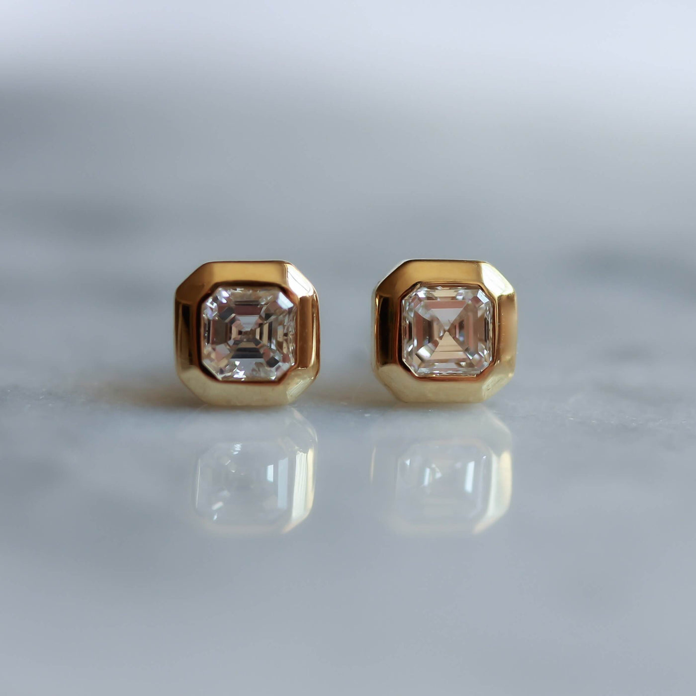 עגילי טולוז יהלומים לבנים זהב 14K Earrings 14K צהוב