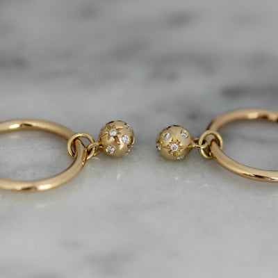 עגילי חישוק טלוס יהלומים לבנים זהב 14K Earrings 14K לבן