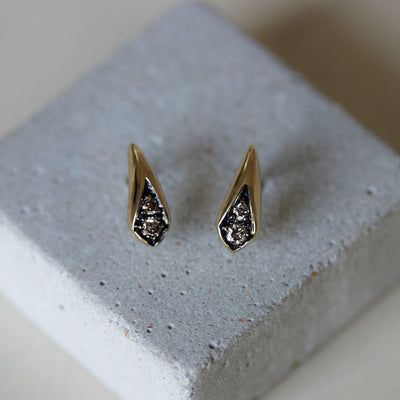 עגילי סידני יהלומי קוניאק זהב 14K Earrings 14K צהוב