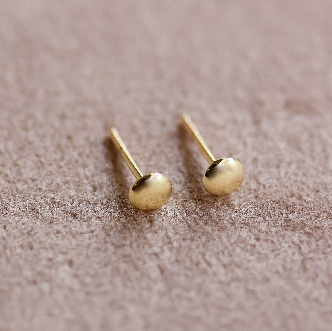 עגילי קלי חלק זהב 14K Earrings 