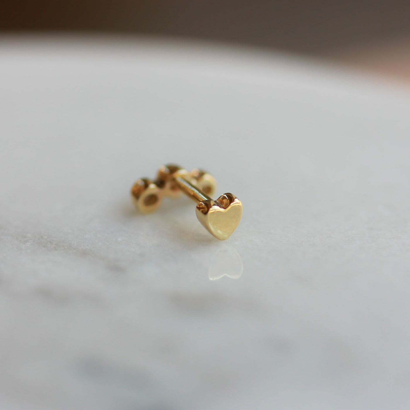 עגיל פירסינג אנה יהלומים לבנים זהב 14K Earrings 