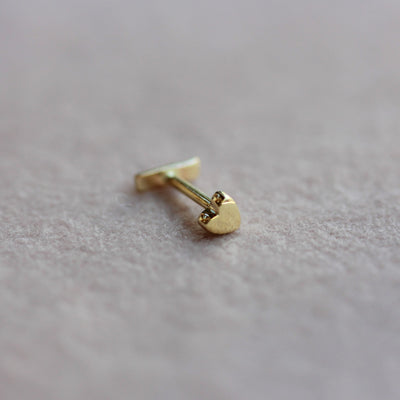 עגיל פירסינג דילן יהלומים שחורים זהב 14K Earrings 