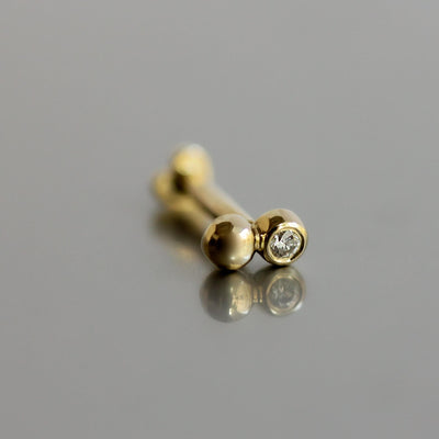 עגיל פירסינג ברנדה יהלום לבן זהב 14K Earrings 