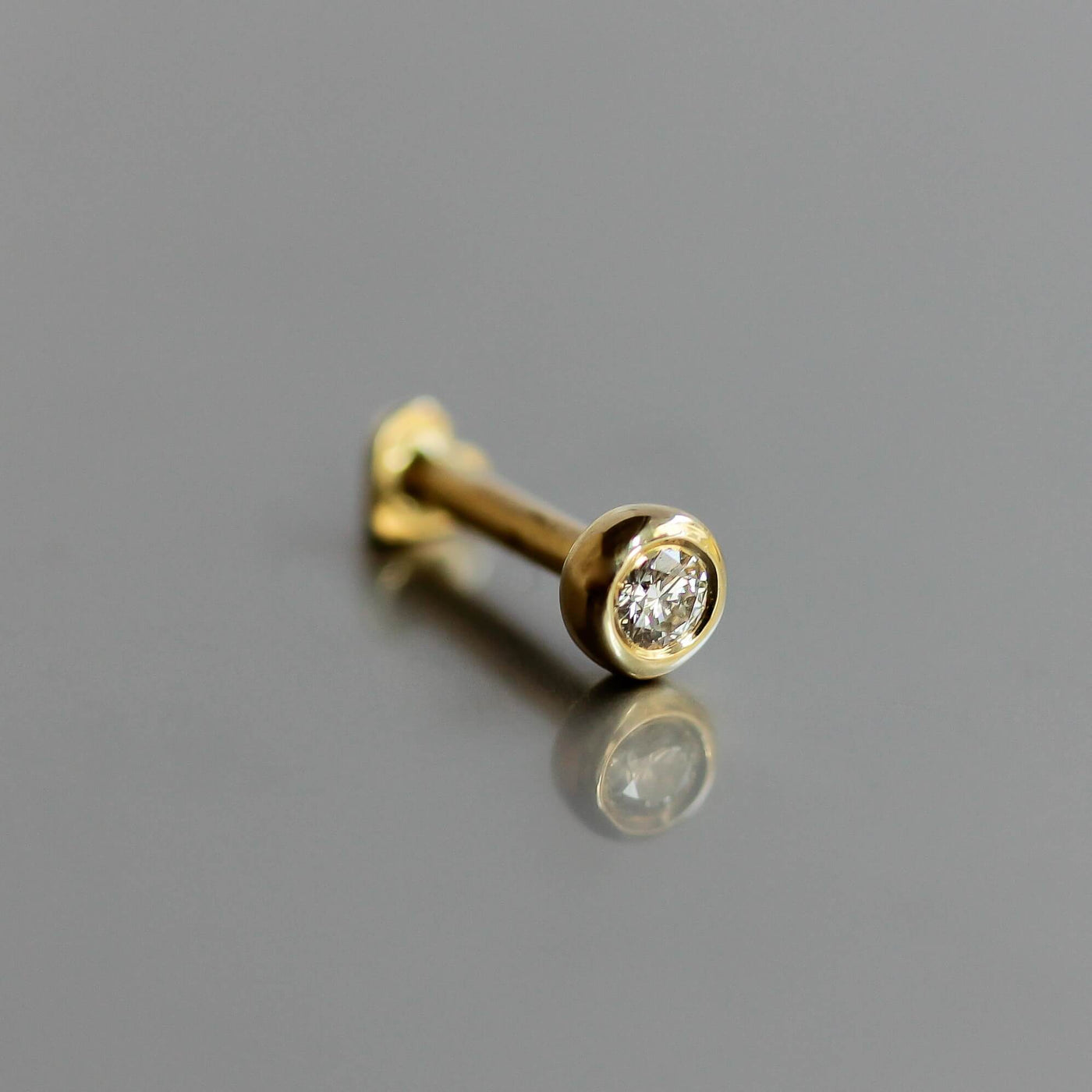 עגיל פירסינג וונדי יהלום לבן זהב 14K Earrings 