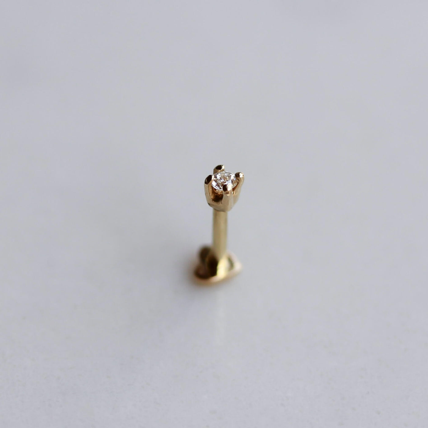 עגיל פירסינג טיפאני יהלום לבן זהב 14K Earrings 
