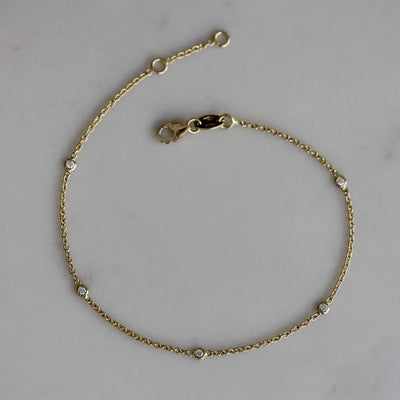 צמיד קלואי 5 יהלומים זהב 18K Bracelets 18K לבן