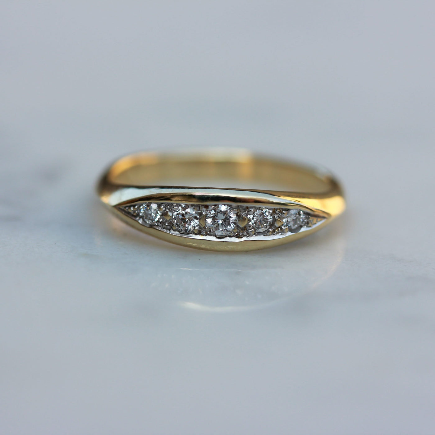 טבעת קלי יהלומים לבנים זהב 14K Rings 