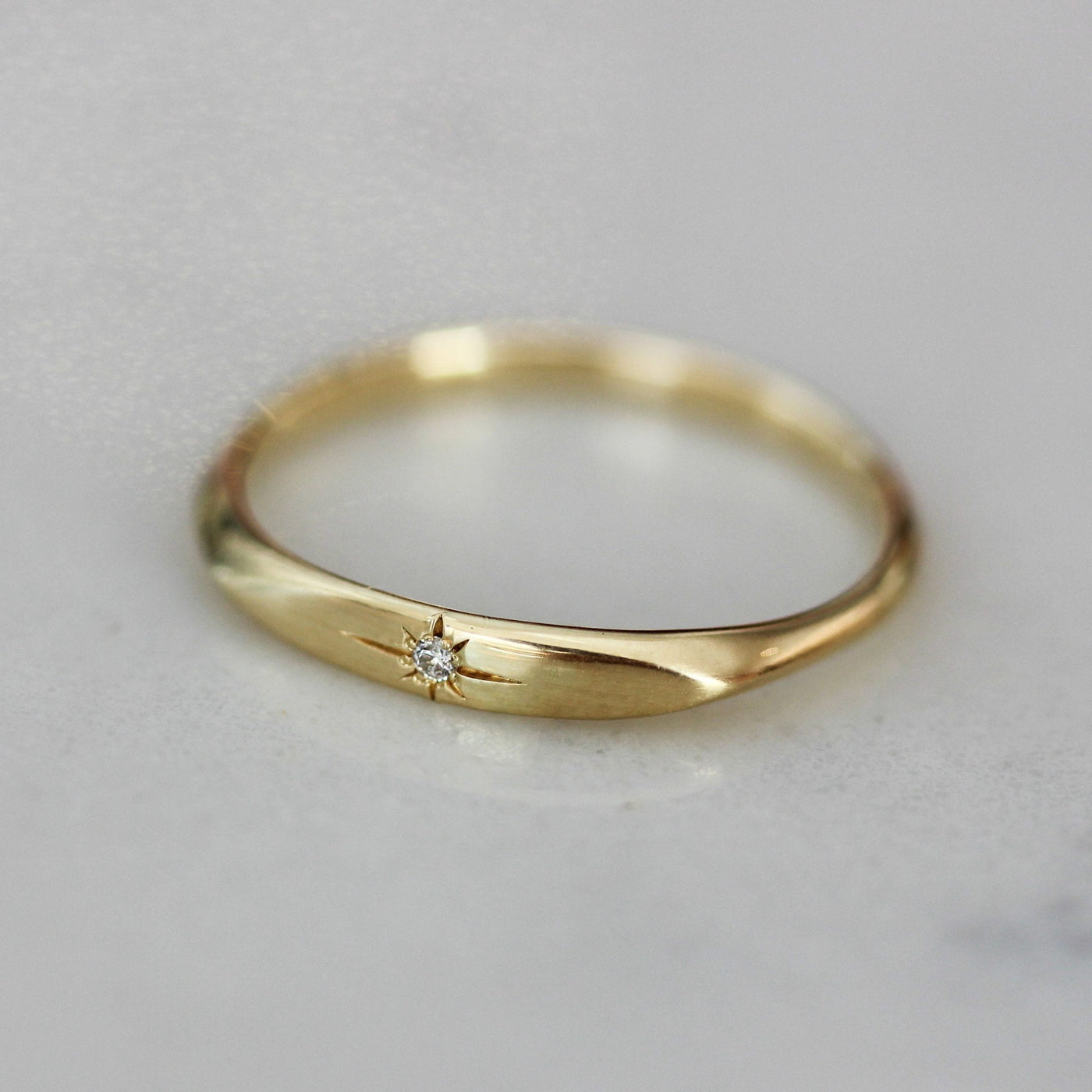טבעת קלי קטנה ויהלום זהב 14K Rings 