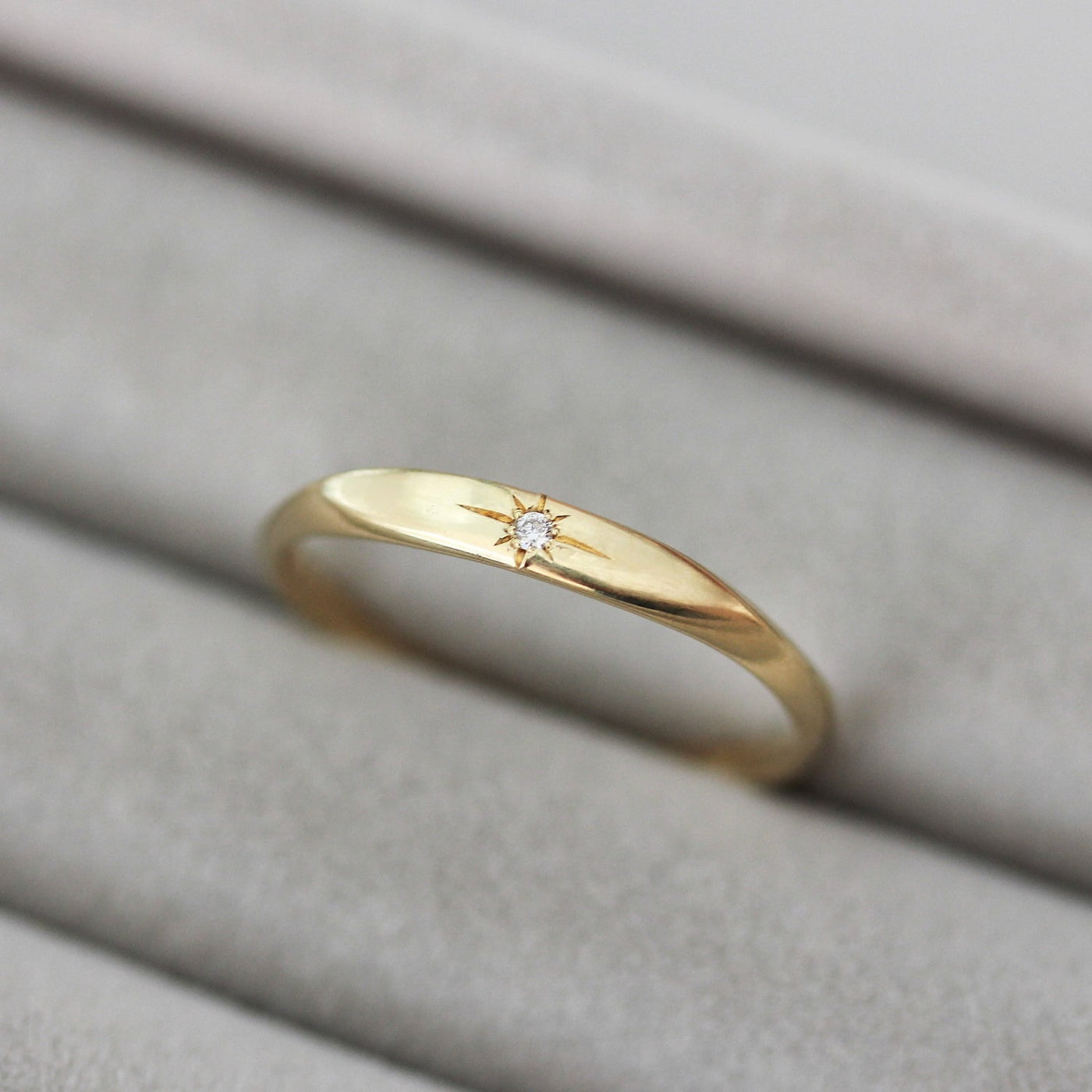 טבעת קלי קטנה ויהלום זהב 14K Rings 14K ורוד