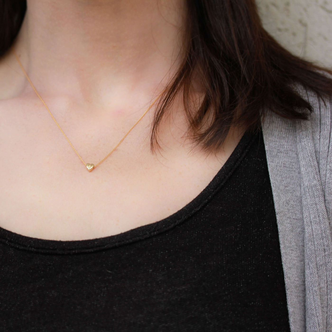 שרשרת לב טייני זהב ורוד 14K Necklaces 