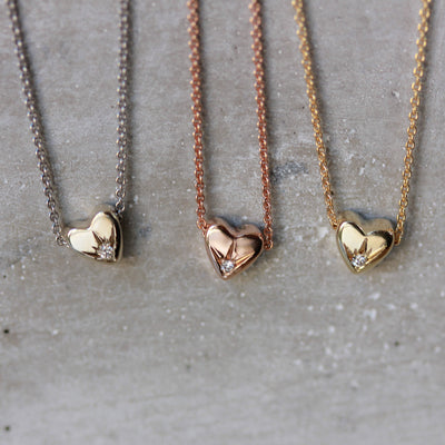 שרשרת לב טייני זהב ורוד 14K Necklaces 