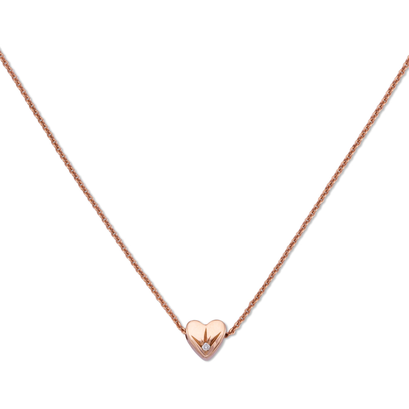 שרשרת לב טייני זהב ורוד 14K Necklaces 14K צהוב