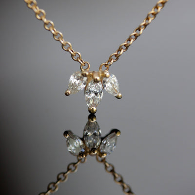 שרשרת לואיז יהלומים לבנים זהב 14K Necklaces 