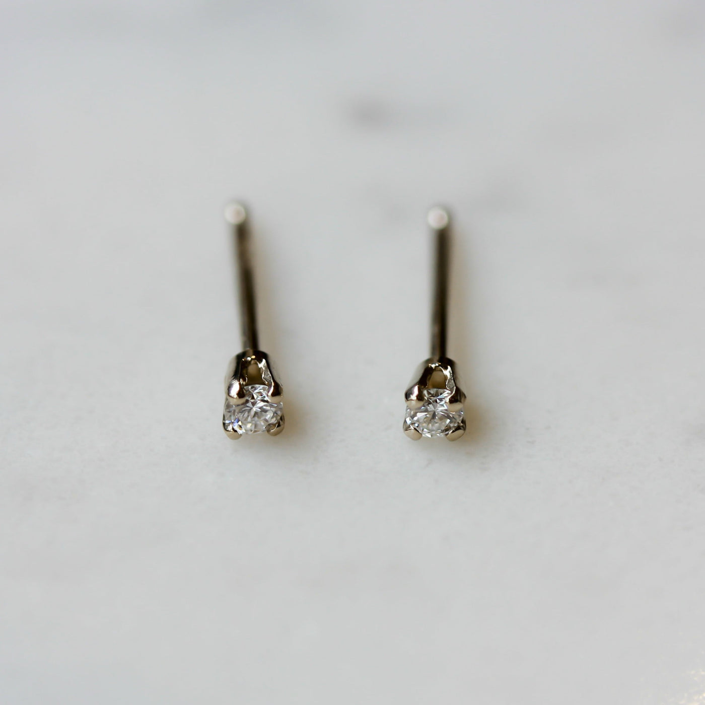 עגילי טיפאני 0.02 יהלומים לבנים טבעיים זהב 14K Earrings 14K צהוב