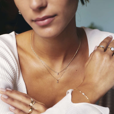 סט צמיד ושרשרת הלנה יהלום זהב 14K Necklaces