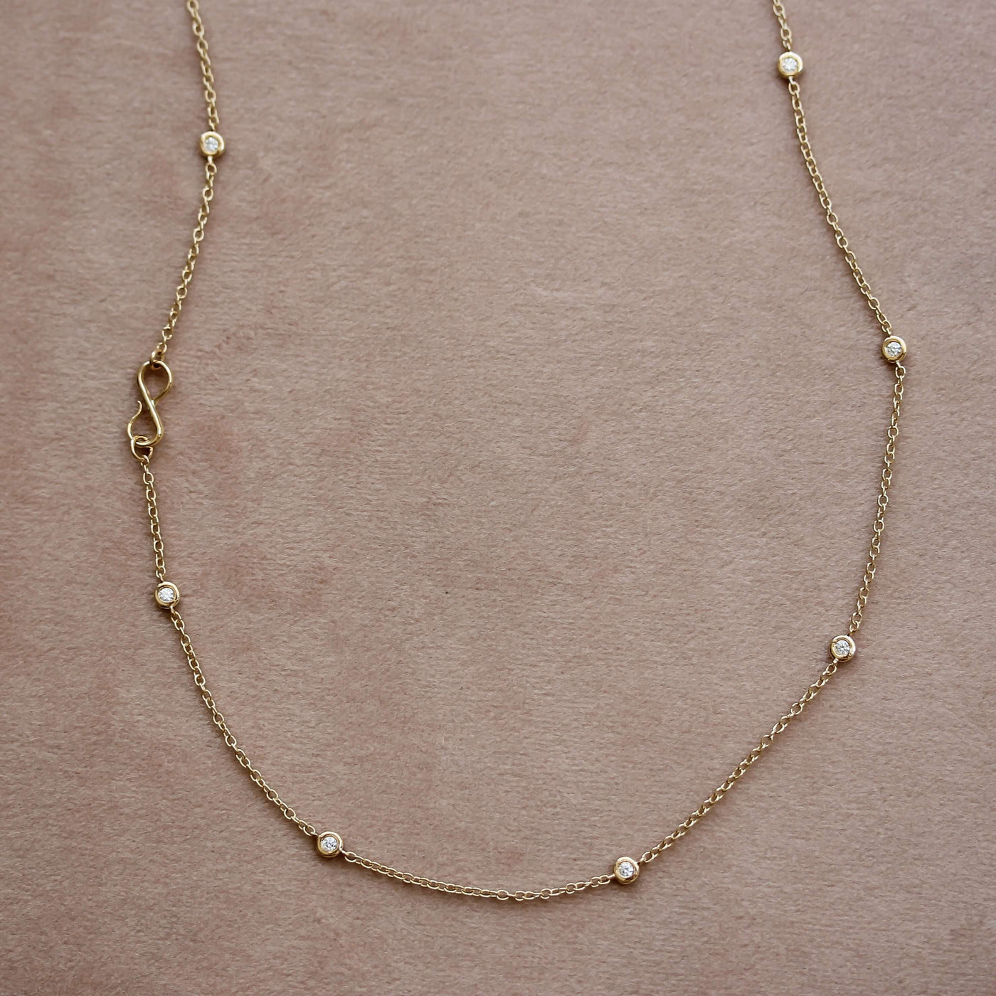 שרשרת אורורה יהלומים לבנים זהב 14K Necklaces 