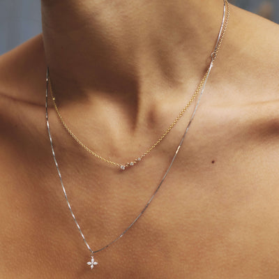 שרשרת איזבל יהלומים לבנים זהב 14K Necklaces 