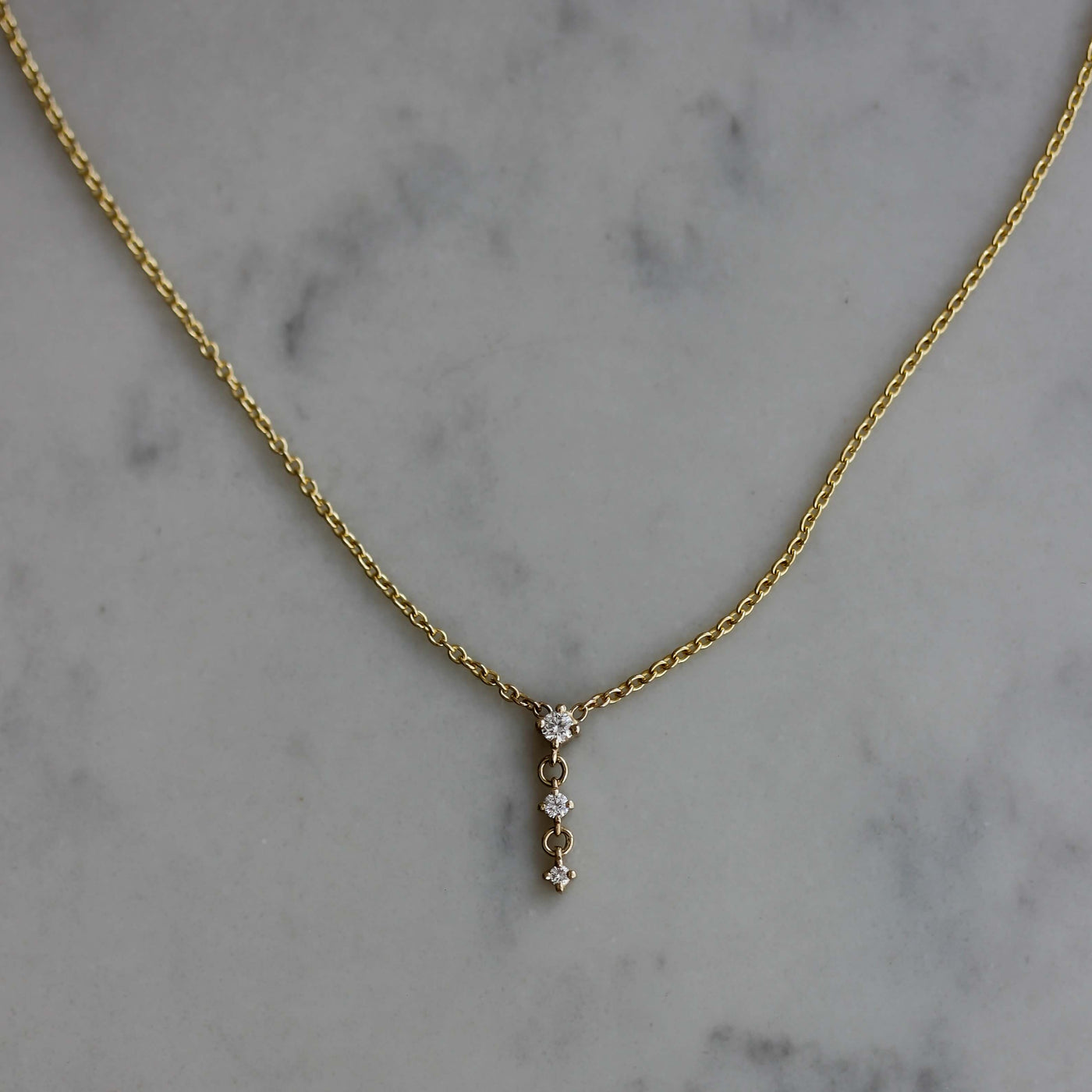 שרשרת הרמוני יהלומים לבנים זהב 14K Necklaces 14K צהוב