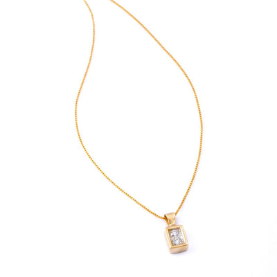 שרשרת מלבן פנטזיה זהב 14K Necklaces 14K צהוב