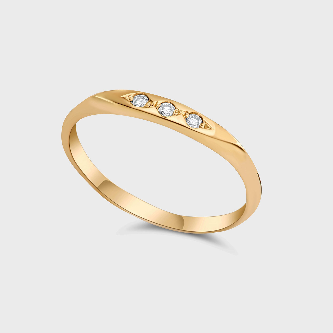 טבעת קלי קטנה זהב ויהלומים Rings 