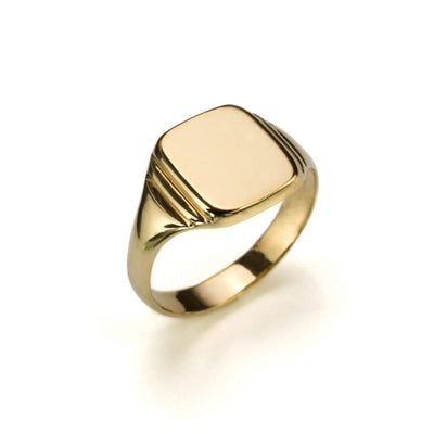 טבעת חותם פסים זהב 14K Rings 